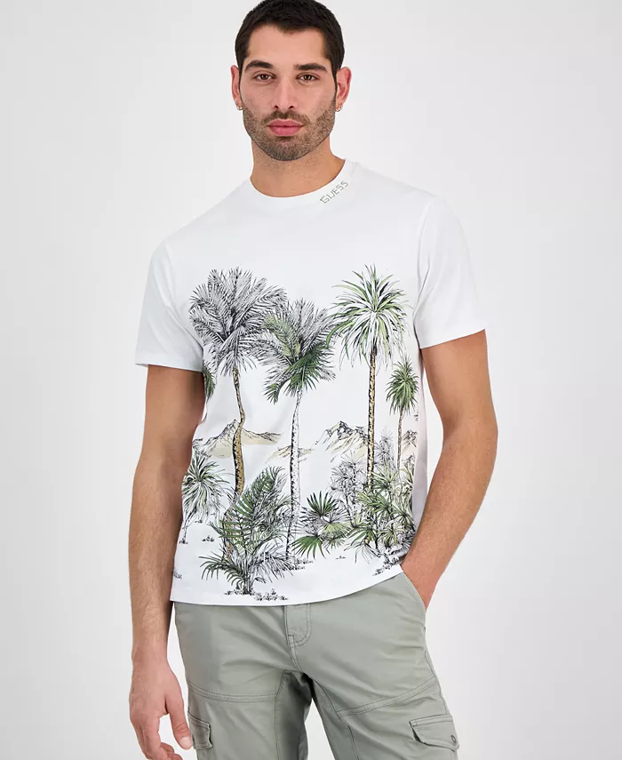 

Мужская футболка с коротким рукавом и принтом "Urban Palm Tree" GUESS, белый