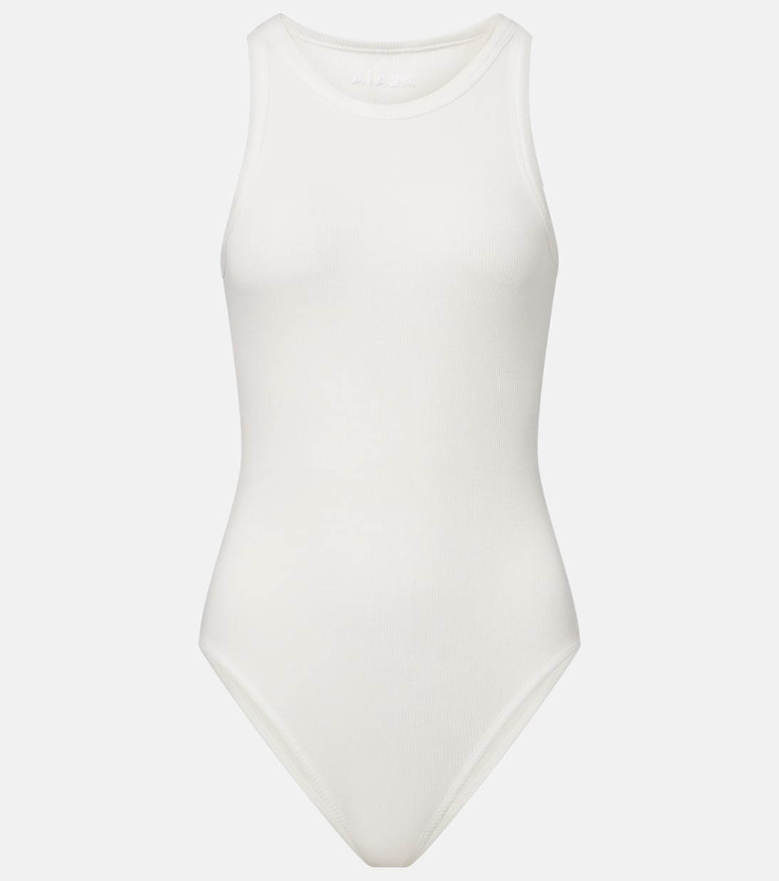 

Рельефный боди с вязаным узором Alaïa, Blanc Casse