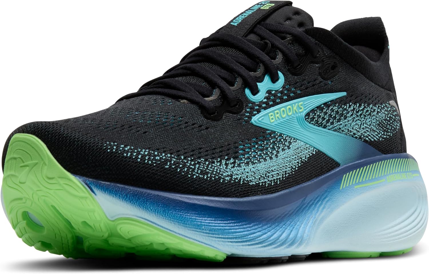

Мужские кроссовки Brooks Adrenaline GTS 25 для бега и ходьбы с поддержкой, черный/мятный