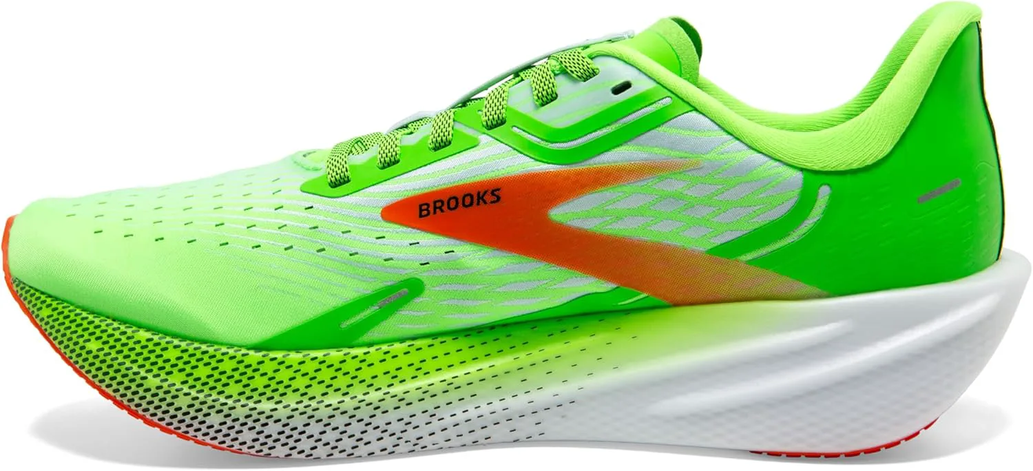 Мужские нейтральные беговые кроссовки Brooks Hyperion Max, зеленый/оранжевый/белый — фото 4
