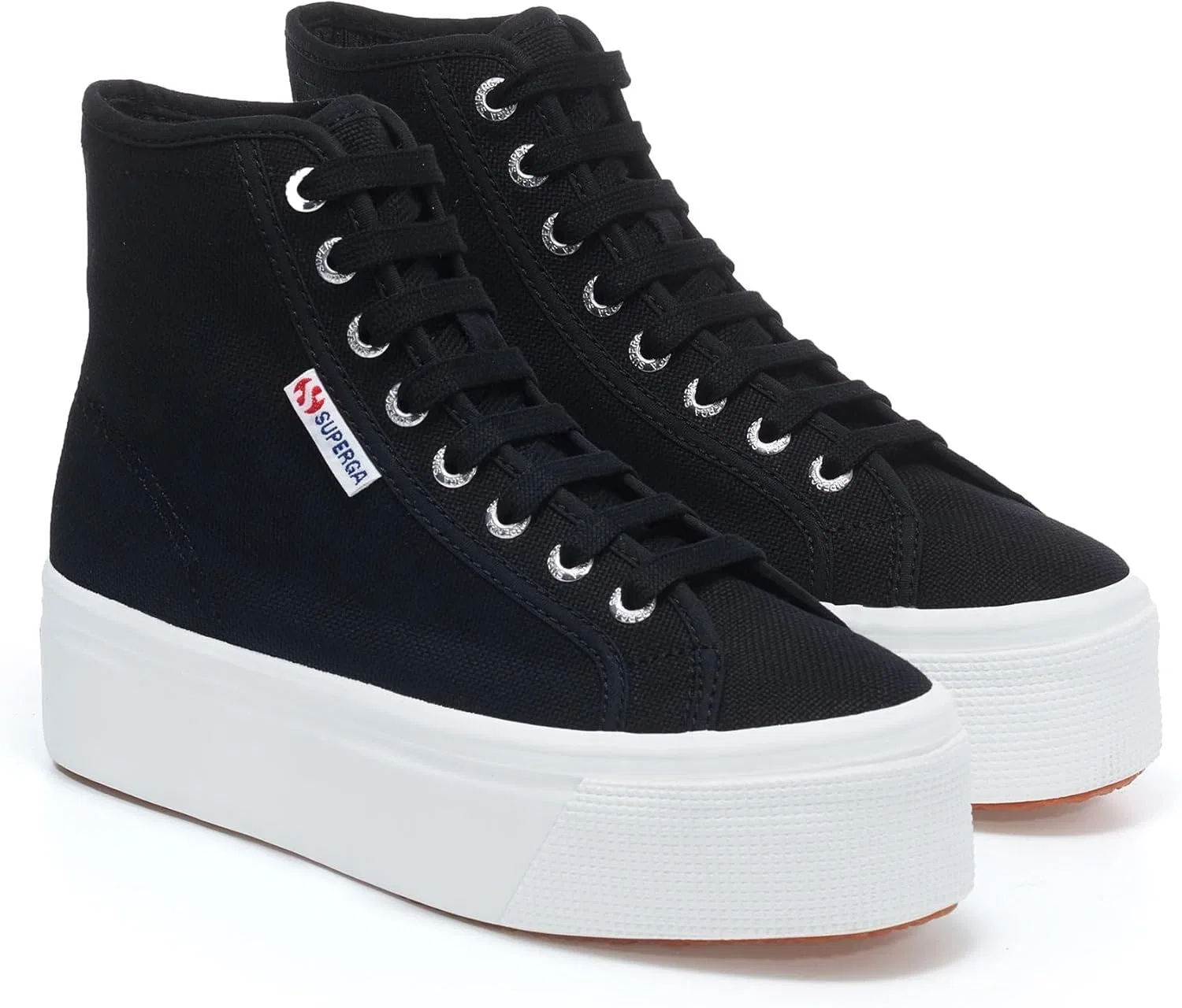 Женские высокие кроссовки Superga 2708, 2-Black — фото 2
