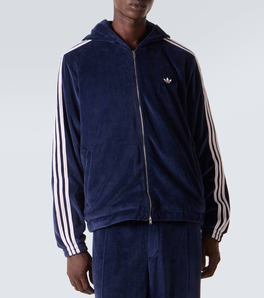 Уэльс Боннер худи из бархата с хлопком Adidas, Night Navy — фото 3