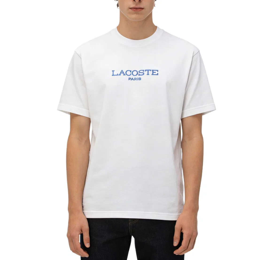 Футболка мужская Lacoste Moderate, с круглым вырезом, белый — фото 3