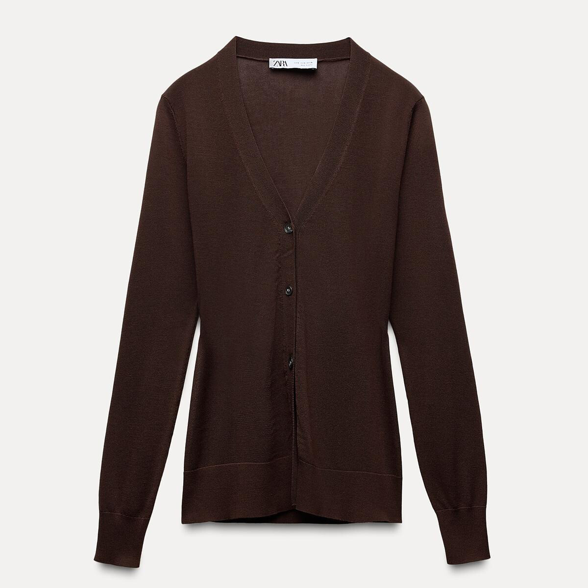 

Кардиган Zara by Carlyne Cerf Buttoned Knit, коричневый