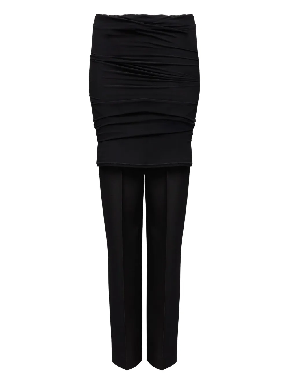 

Брюки с драпированным слоем MM6 Maison Margiela, черный