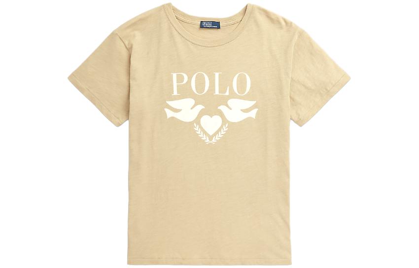 Футболка женская бежевая Polo Ralph Lauren — фото 2