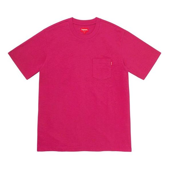 

Футболка ss20 week 1 s/s pocket tee basic short sleeve purple red Supreme, красный