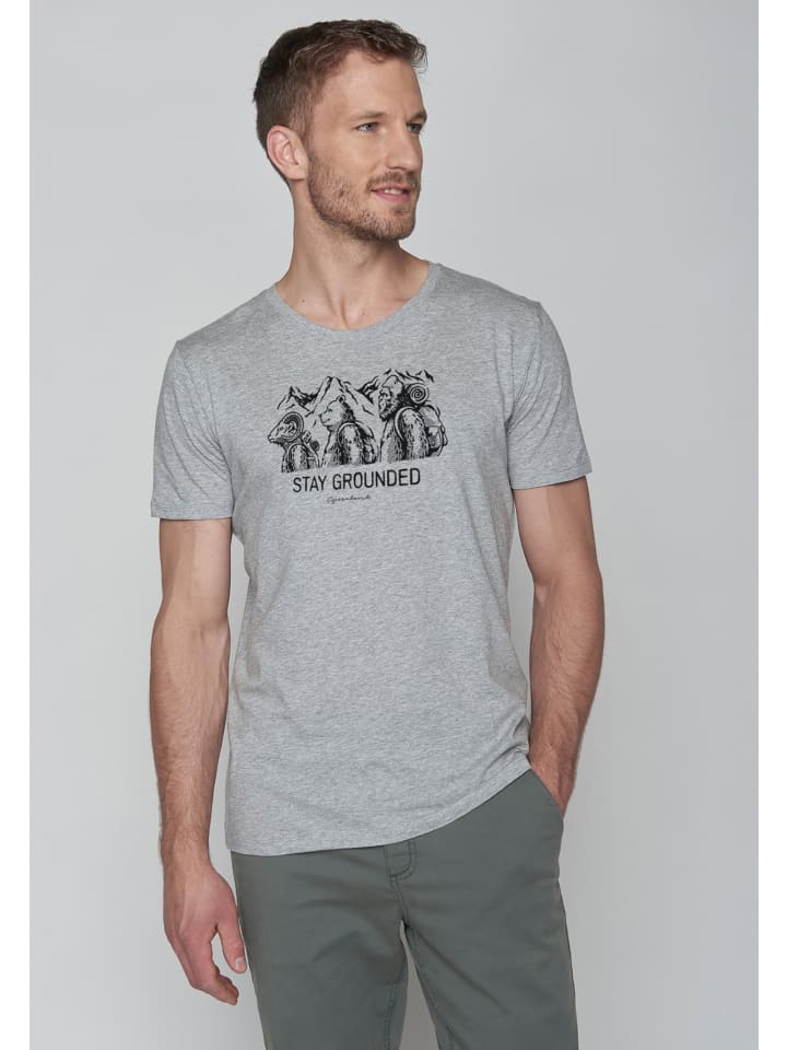 

Футболка с изображением животных Stay Grounded в цвете Heather Grey GreenBomb, Серый, Футболка с изображением животных Stay Grounded в цвете Heather Grey GreenBomb