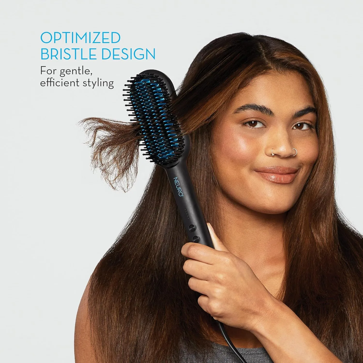 Расческа Neuro by Paul Mitchell Sleek Smoothing Hot Brush с несколькими режимами нагрева для распутывания и выпрямления волос в один шаг. 1 штука (1 шт.), Black — фото 2