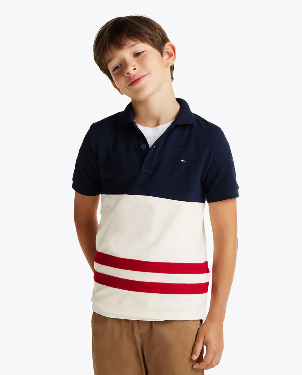 

Рубашка поло с короткими рукавами и принтом для мальчиков Tommy Hilfiger, синий