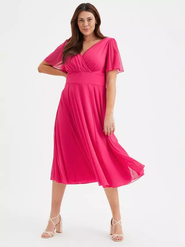 

Платье Scarlett & Jo Victoria Angel Sleeve Midi, цвет cerise