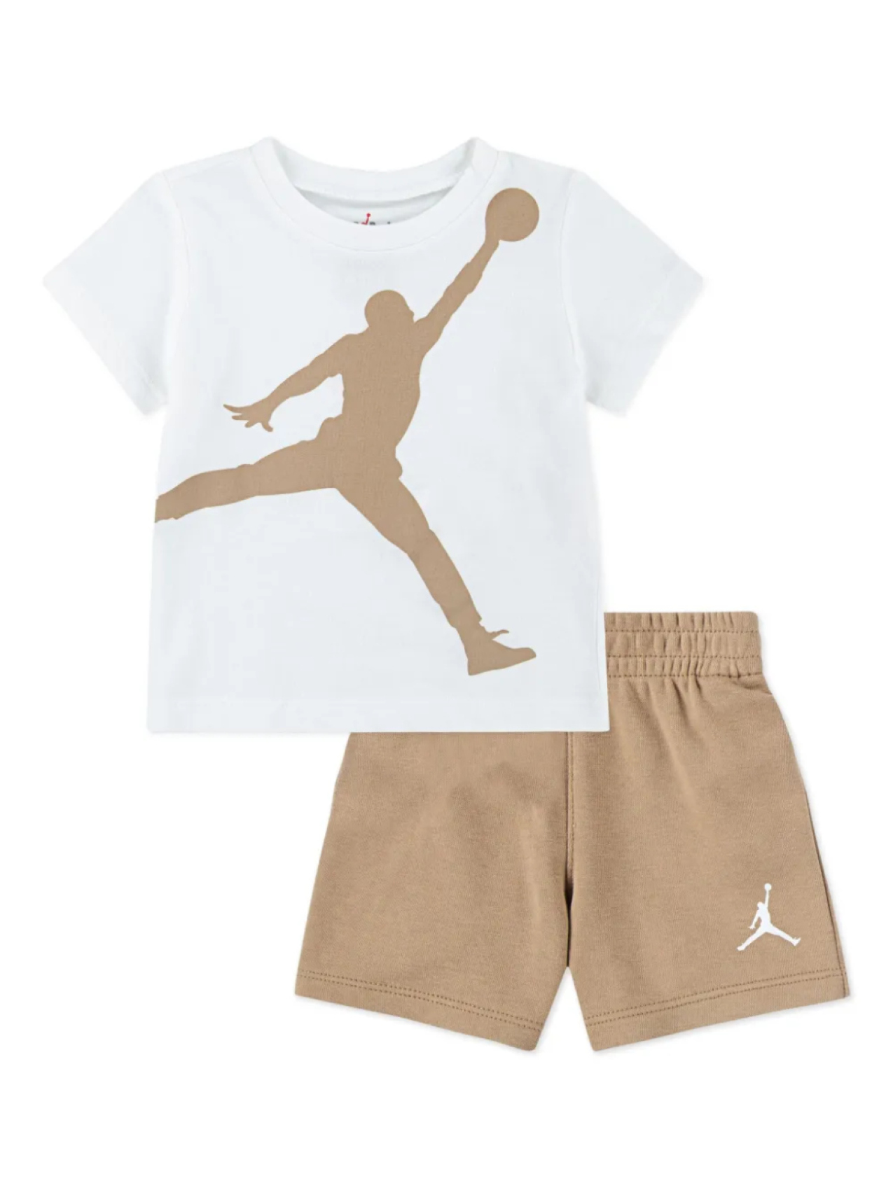 

Комплект из шорт и футболки с логотипом Jordan Kids, коричневый