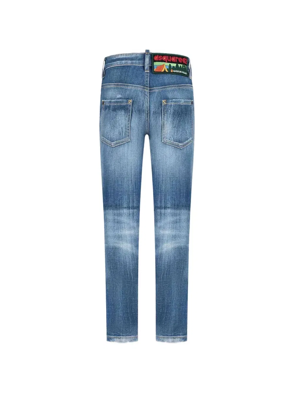 Джинсы с эффектом потертости Dsquared2 Kids, синий — фото 2