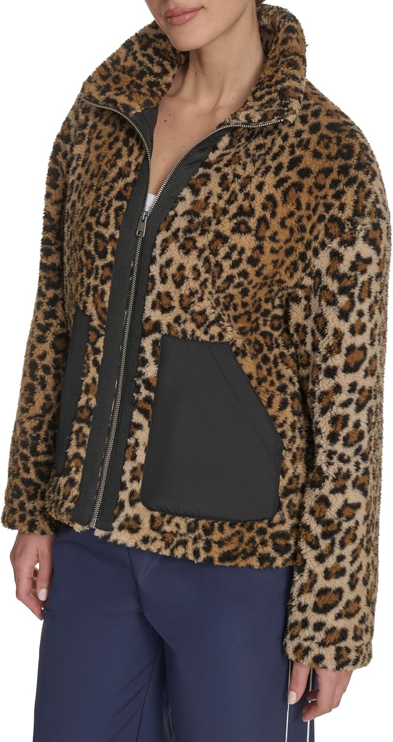 Женская куртка Levi's Sherpa Teddy (стандартные и большие размеры), Leopard — фото 3