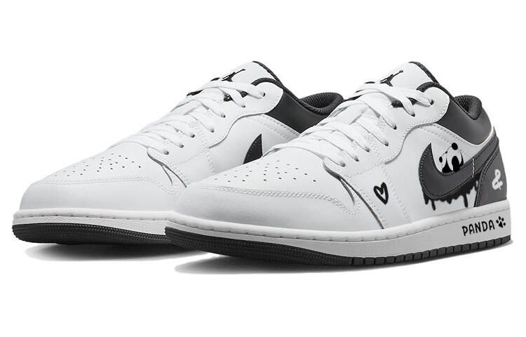 Кроссовки Air JORDAN 1 Vintage Basketball Shoes Men Low-Top Black White — фото 3
