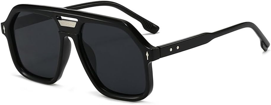 

Женские солнцезащитные очки Double Bridges конфетного цвета с защитой от УФ-излучения UV400 и заклепками, мужские очки для занятий спортом на открытом воздухе, бега и езды generic, Black Grey