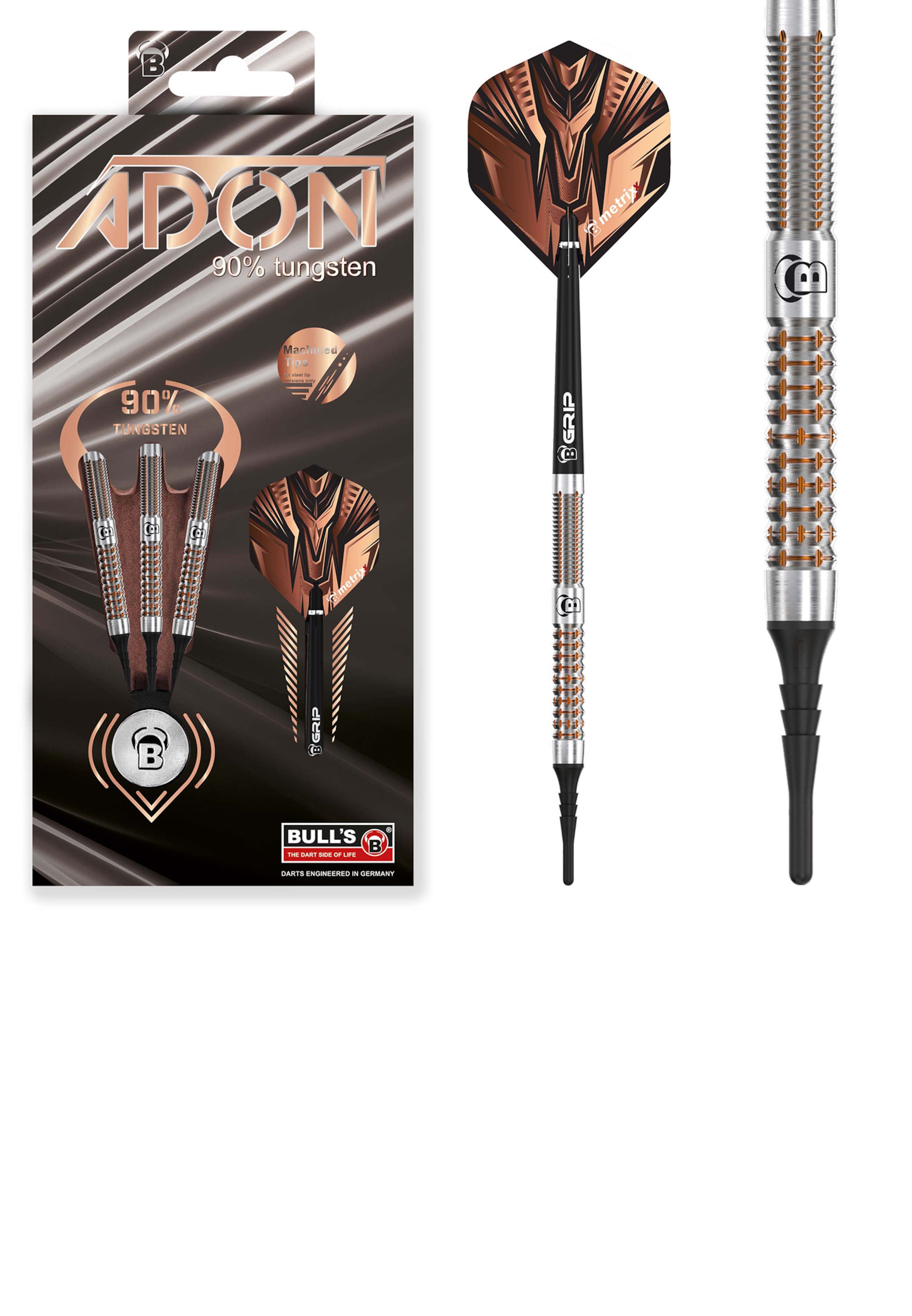 

BULL'S Спортивный инвентарь 'Adon Dartpfeile 90% Tungsten Darts-Set Profi 18 Gramm' в бронзовом цвете