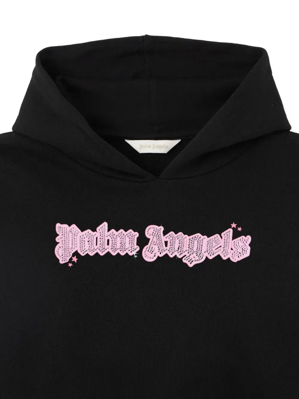 Укороченное худи с заклепками Palm Angels Kids, черный — фото 3