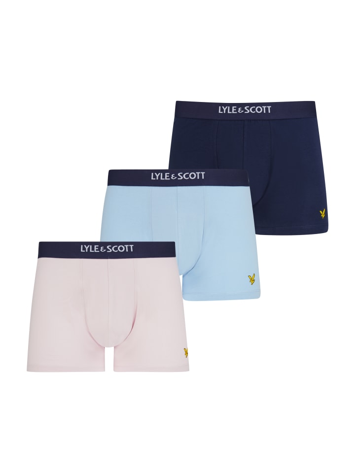 

Трусы боксеры Lyle & Scott Boxer 3-Er Set, цвет Hellblau/Helllila/Dunkelblau