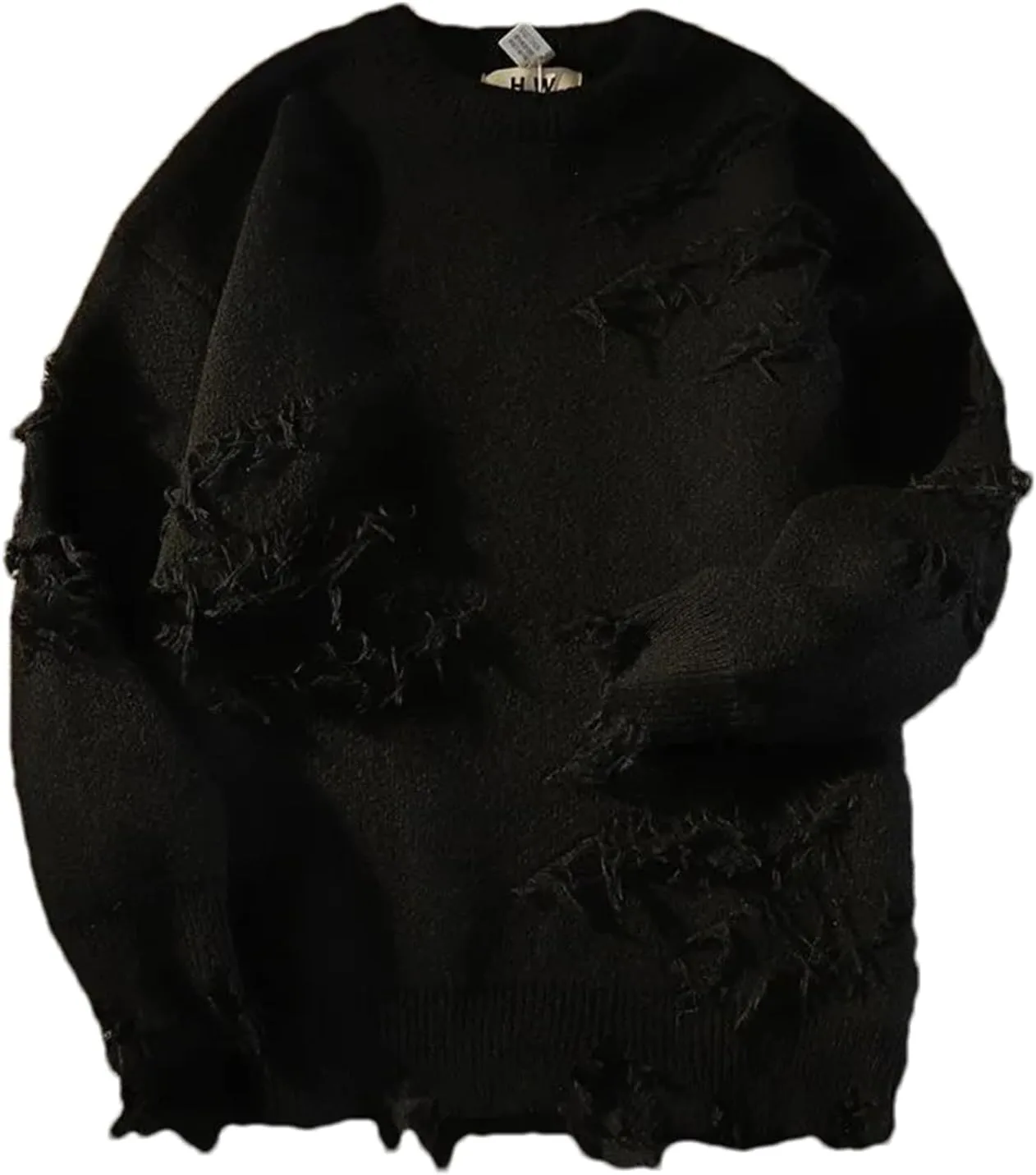 

ZMIN осенний свитер для мужчин в стиле стритвир с дырочками и бахромой