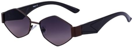 

Модные шестиугольные солнцезащитные очки для женщин, уникальные многоугольные солнцезащитные очки для мужчин, винтажные очки в маленькой оправе MTZJH, C5 Brown Gray Pink