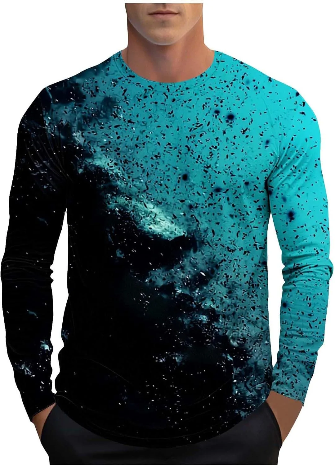 

Футболка с длинным рукавом для мужчин Color Block Sdeycui