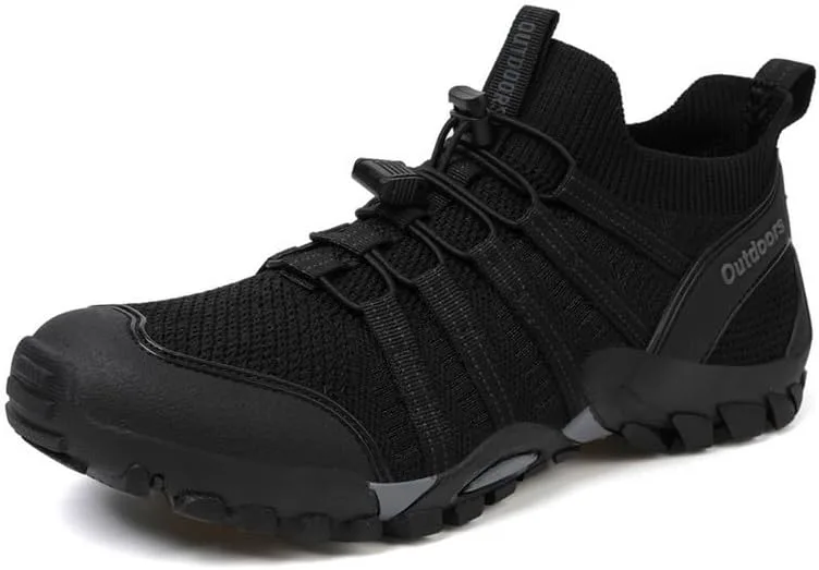 

Мужские водные туфли Нескользящие туристические кроссовки Быстросохнущие спортивные аква-туфли Скуба обувь для босых ног Дышащие альпинистские туфли Обувь для прогулок на открытом воздухе и рыбалки DHOVOR, черный