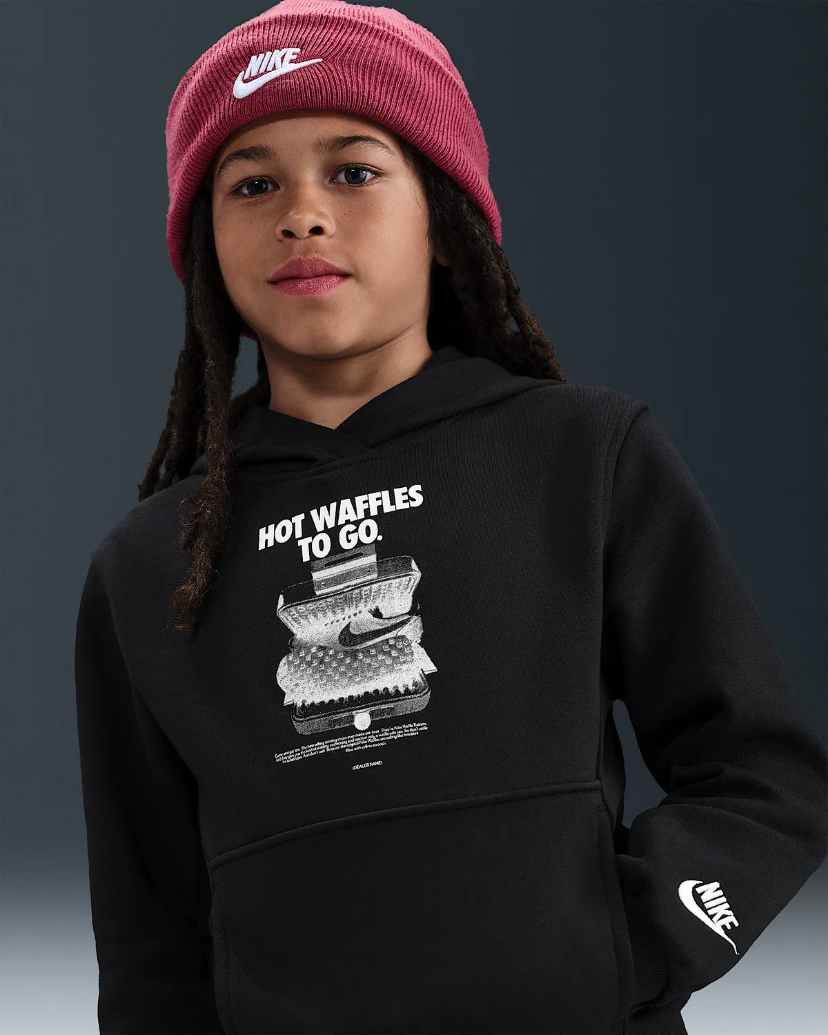 Детская худи Nike Sportswear Club Fleece, Black/White — фото 3