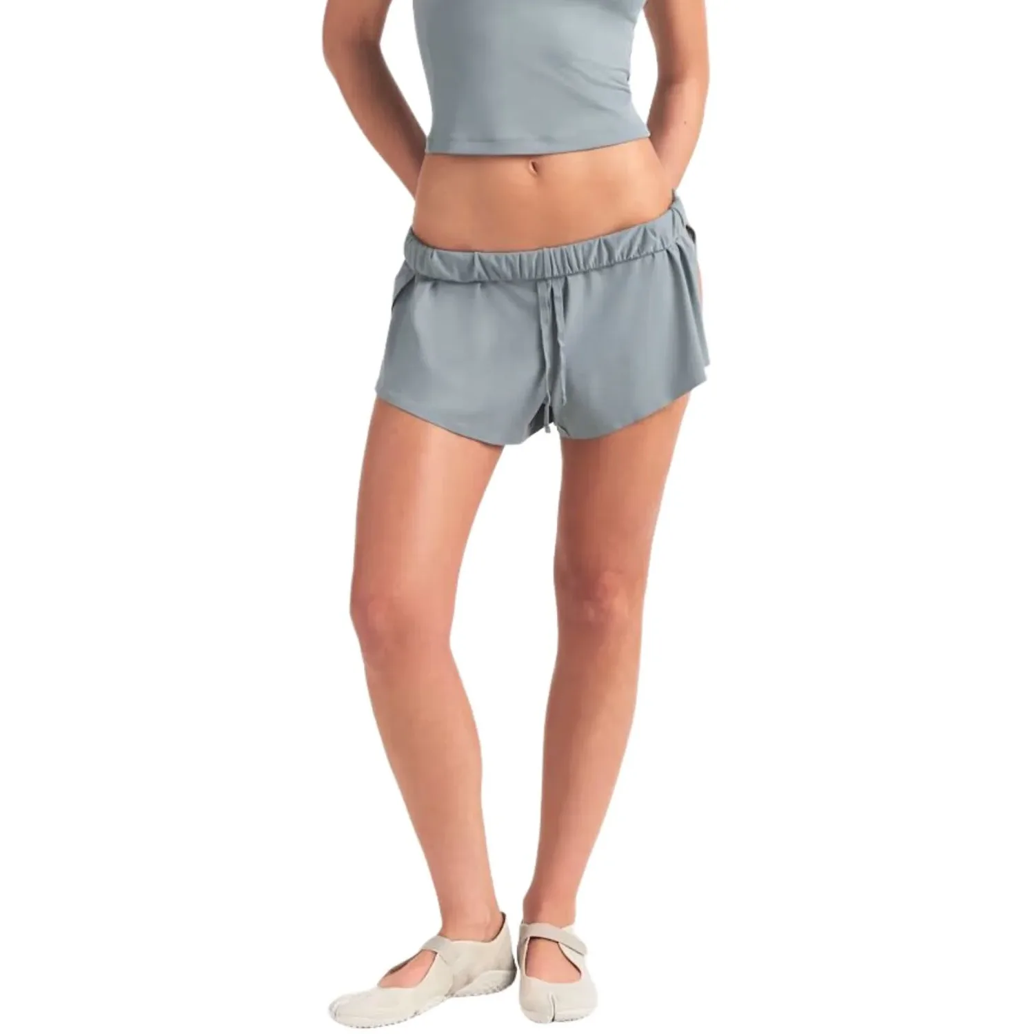 Шорты (WMNS) Nike x SKIMS Airy Mini Shorts 'Washed Pacific', синий — фото 2