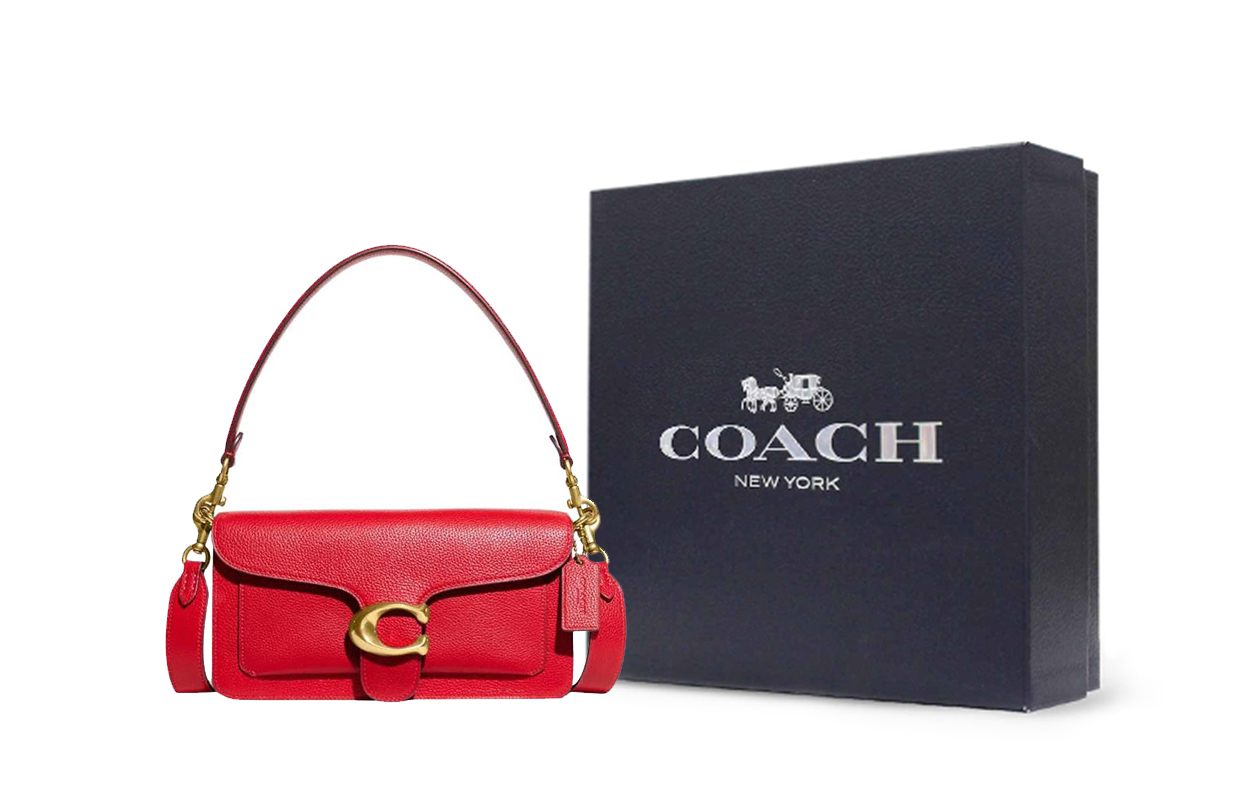

COACH Полированная кожаная сумка через плечо