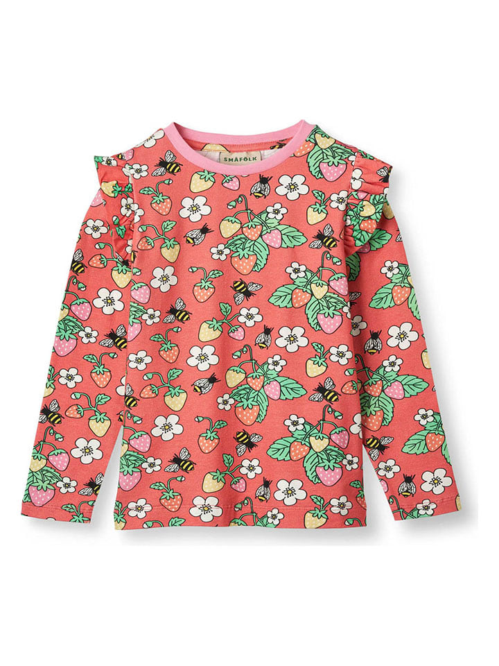 

Лонгслив Erdbeeren Småfolk, цвет pink/bunt