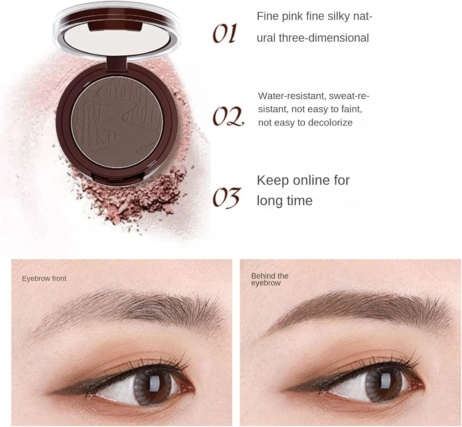 Пудра для бровей Monochrome Eyebrow Powder, 3.9 г, темно-коричневый — фото 3