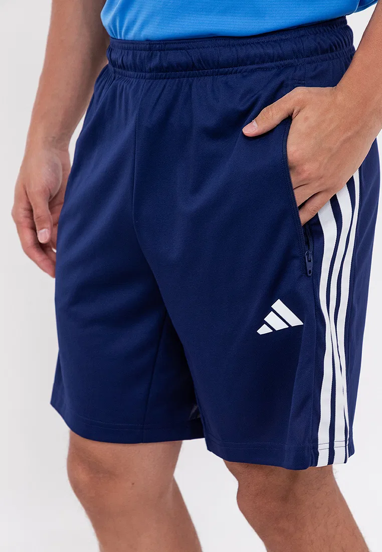 Тренировочные шорты, 18 см, с тремя полосками, Workout Essentials Base, Adidas, белый/темно-синий — фото 4