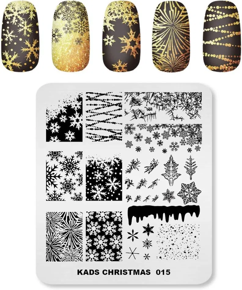 Пластины для стемпинга с рождественскими узорами Alexnailart — фото 4