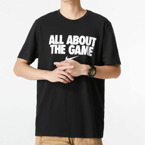 Футболка Men's Nike Alphabet Printing Solid Color Round Neck Pullover Short Sleeve Black T-Shirt, мультиколор — фото 3