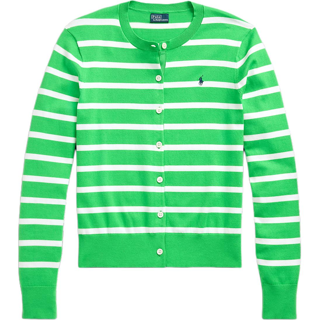 

Полосатый кардиган из хлопковой смеси Polo Ralph Lauren, зеленый