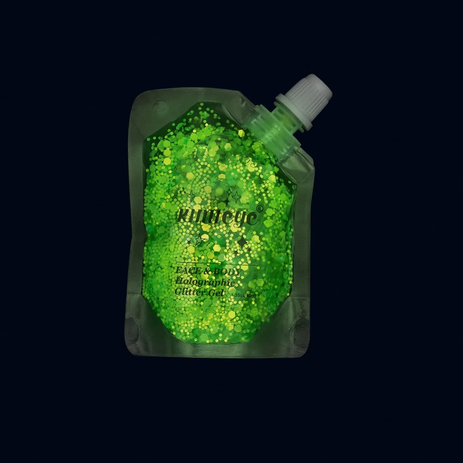 Гель-шиммер для тела KIMIEYE, 1.5 унции, светящийся зеленый — фото 3