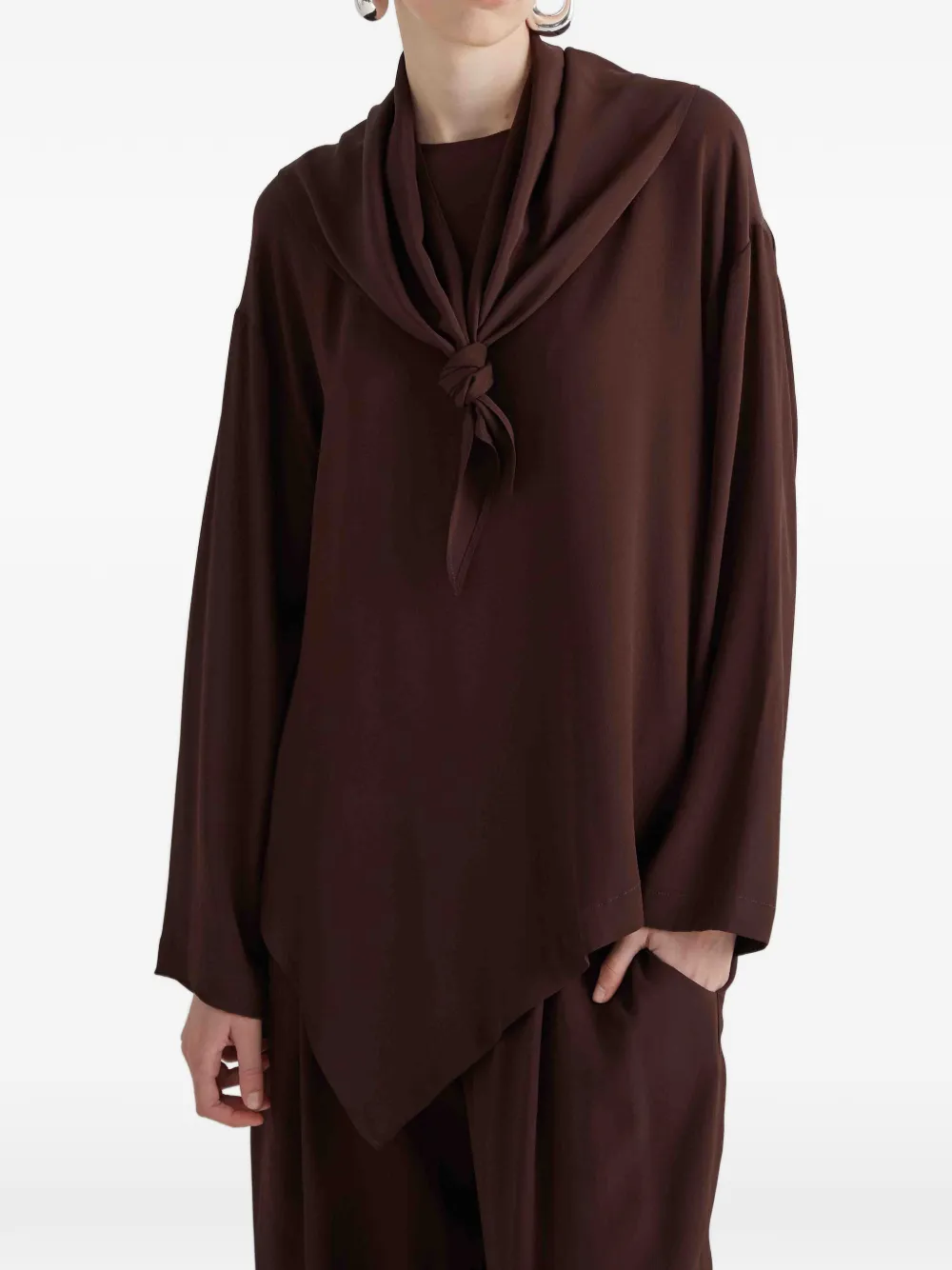 

Асимметричная блузка Meimeij, коричневый