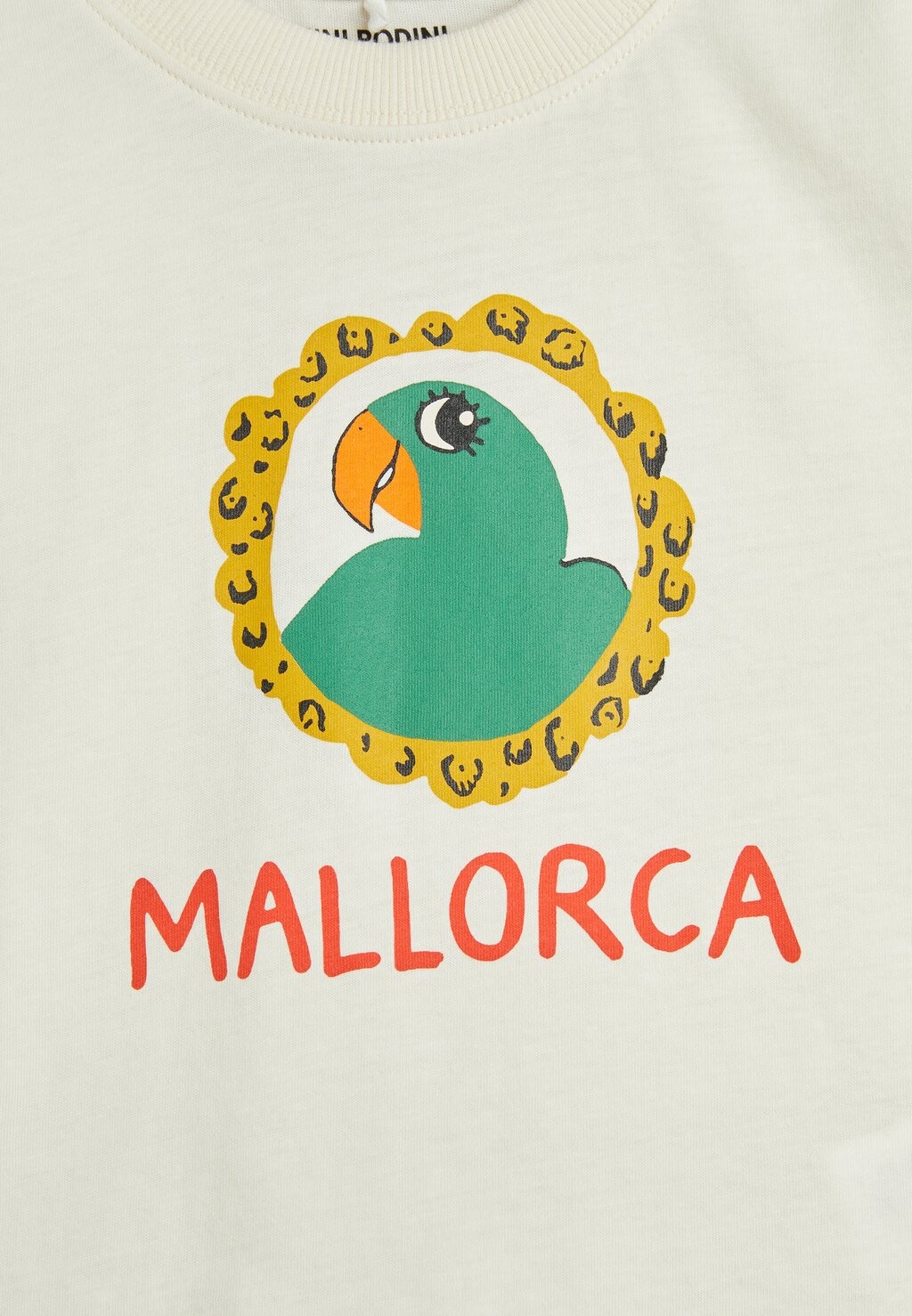

Футболка с набивным рисунком Parrot Tee Unisex Mini Rodini, кремовый