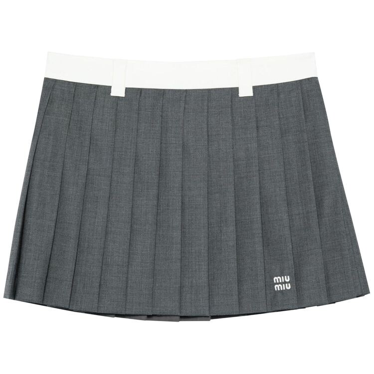 

Юбка Miu Miu Pleated Mini Skirt Grey, серый