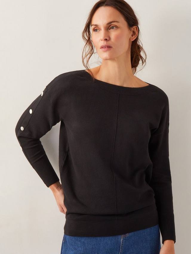 

Джемпер с заклепочным рукавом bria batwing batwing Monsoon, черный