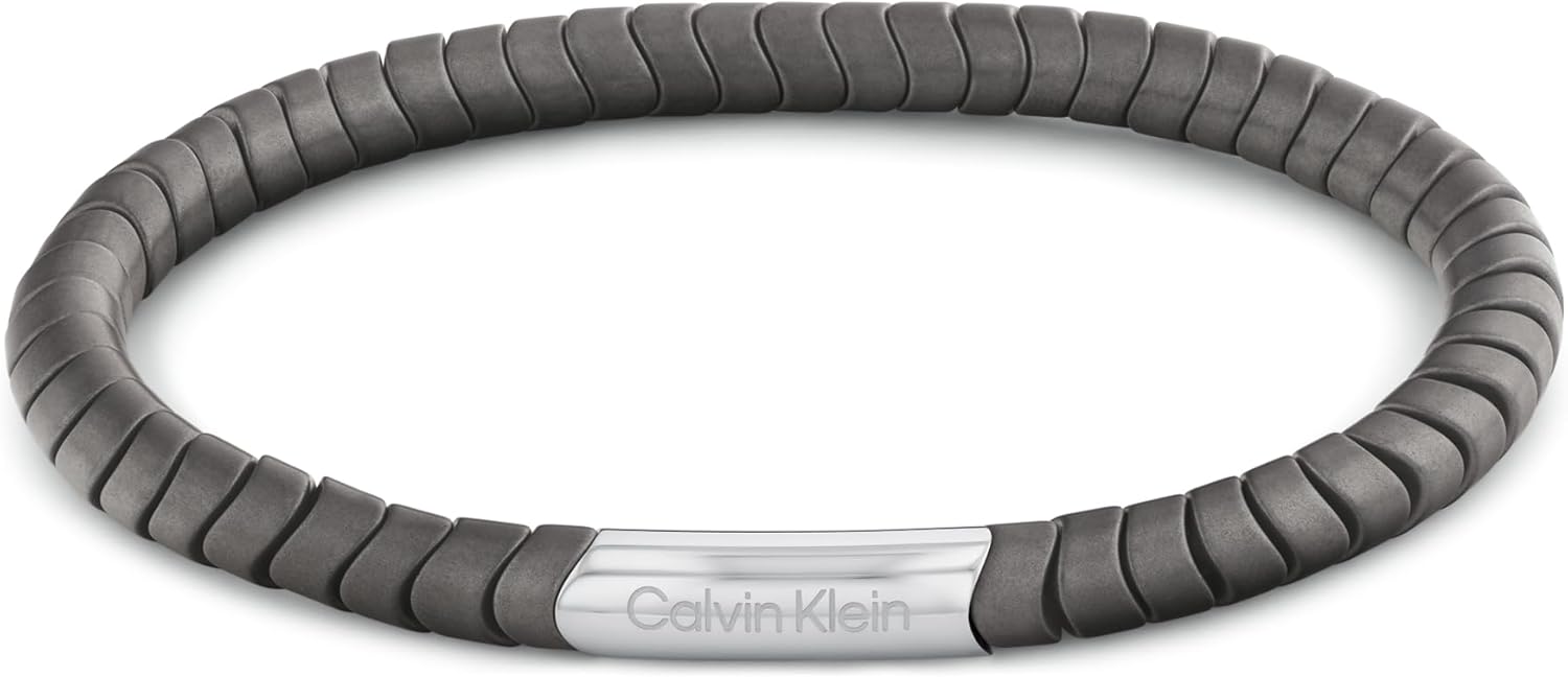 

Мужской браслет Calvin Klein Intuitive Connection, нержавеющая сталь с гематитом, бусинами в виде логотипа для непринужденного стиля - современный аксессуар для мужчин. Подарок для него., Green