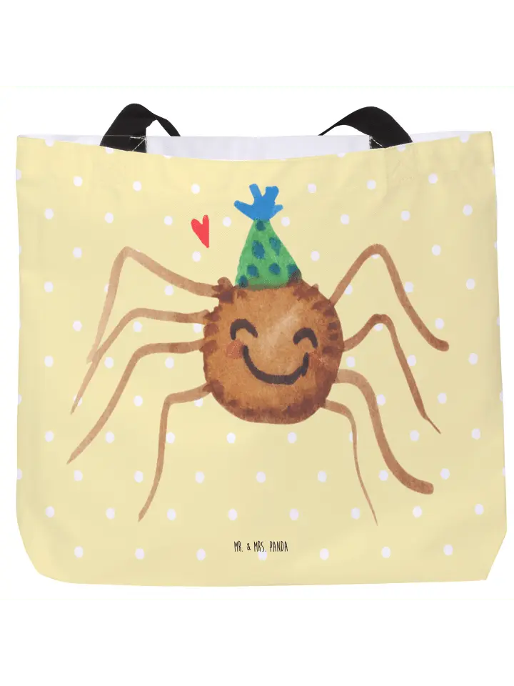 

Сумка-шоппер Mr & Mrs Panda Spinne Agathe Party ohne Spruch, пастельно-желтый