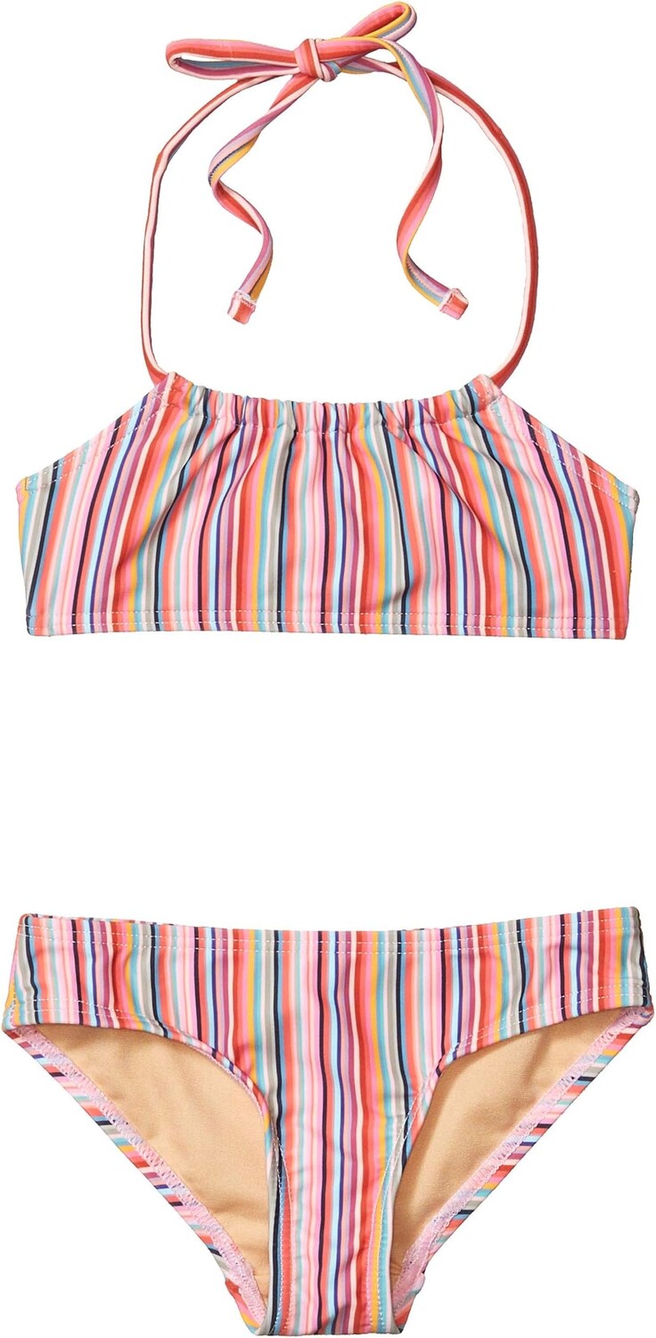 

Верх бикини Toobydoo Retro Rainbow Stripes Bandeau Bikini, розовый