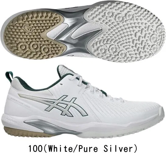 Теннисные кроссовки «Prestige Neo OC Wide» от ASICS, 100 (White/Pure Silver) — фото 2
