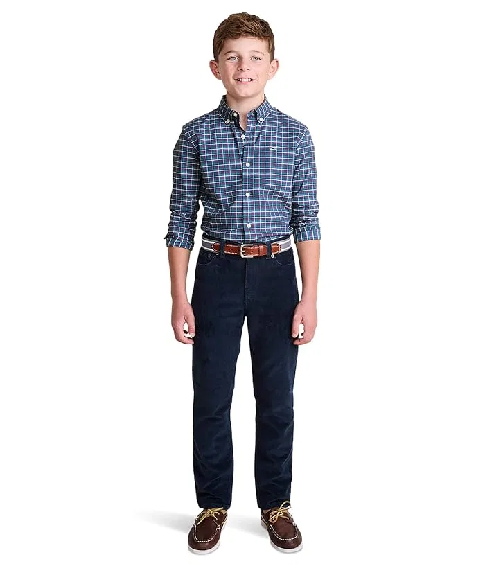 Рубашка из хлопка с охлаждающим нейлоном Wauwinet Performance Cotton Shirt Vineyard Vines Kids, Moonshine — фото 3