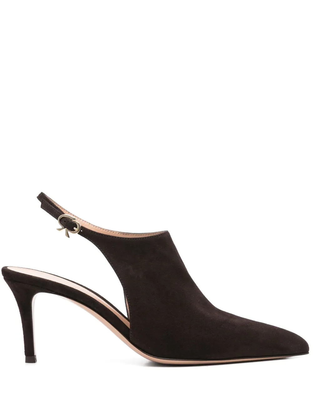 75-миллиметровые кожаные туфли Gianvito Rossi, коричневый
