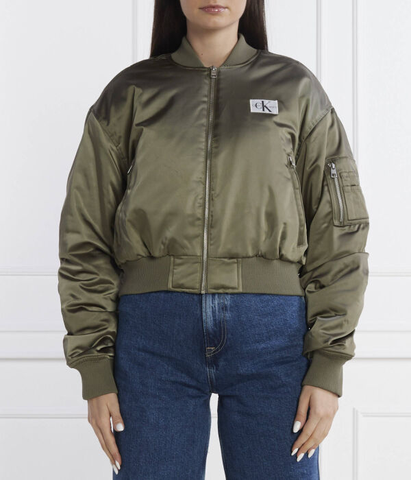 

Куртка-Бомбер Cropped fit Calvin Klein Jeans, серый
