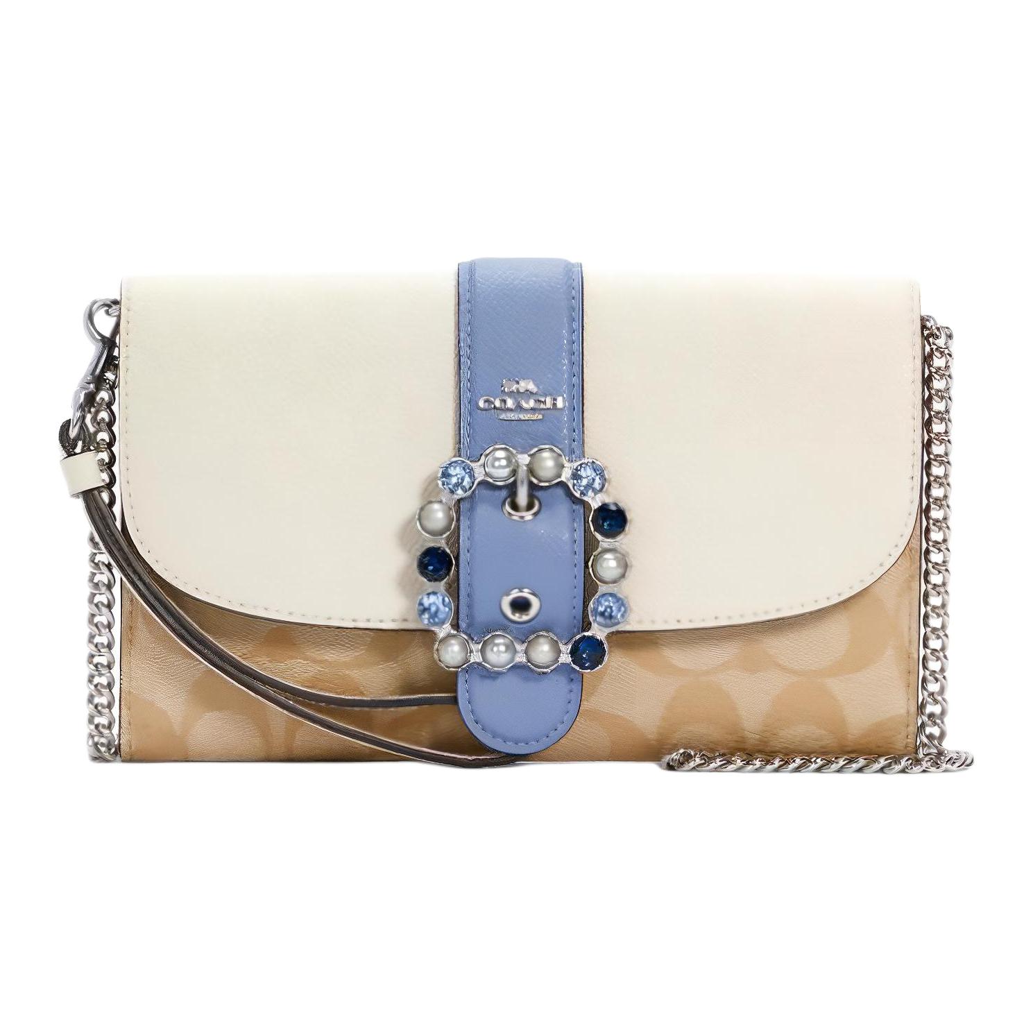 

COACH Disney Collaboration Gemma Coated Canvas With Leather Crossbody Bags Small Women's Light Khaki & White