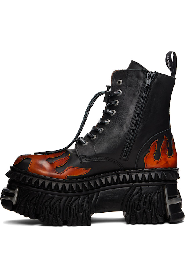 Vetements Новые черные армейские ботинки Black Rock Edition Flame — фото 3